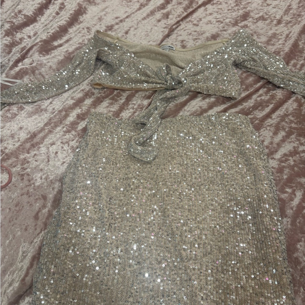 Fashion Nova Glittering Gold Dress